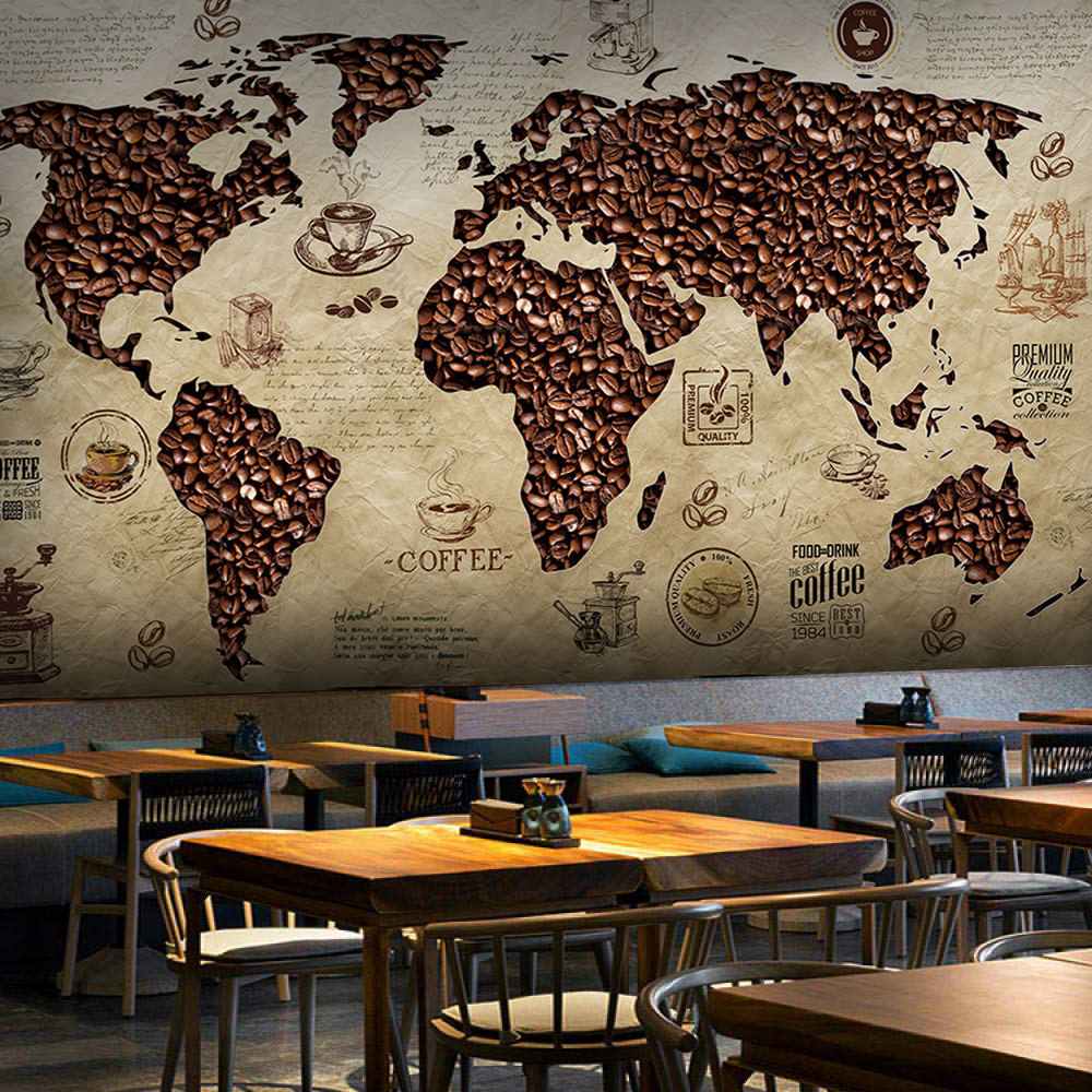 Coffee World Map Wallpaper - Muros Wallpapers