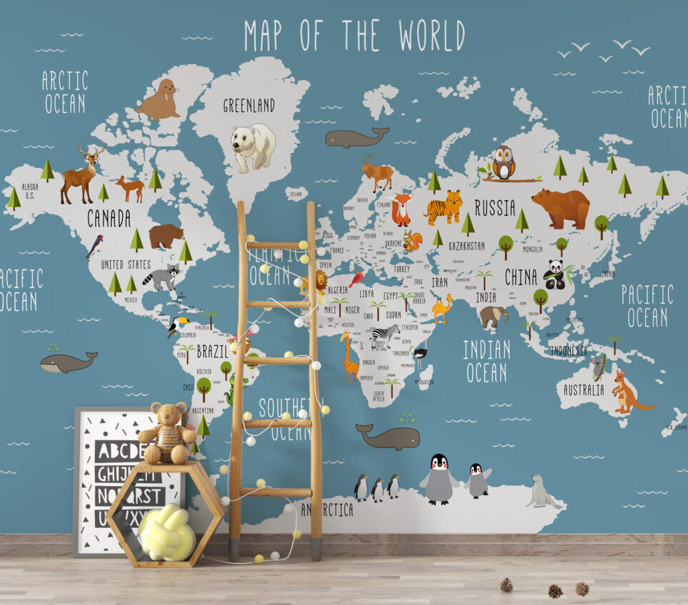 WALL MURAL - THEME WORLD MAP - Wallskin