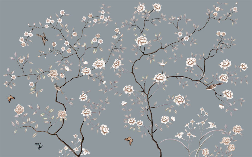 White Flower Branches Wallpaper - Muros Wallpapers