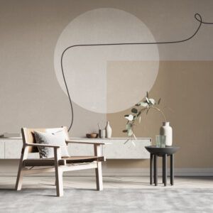 Beige Shapes Interior Home Wallpaper Wall Mural Decal