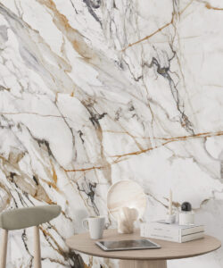 White marble with golden veins - Wallpaper