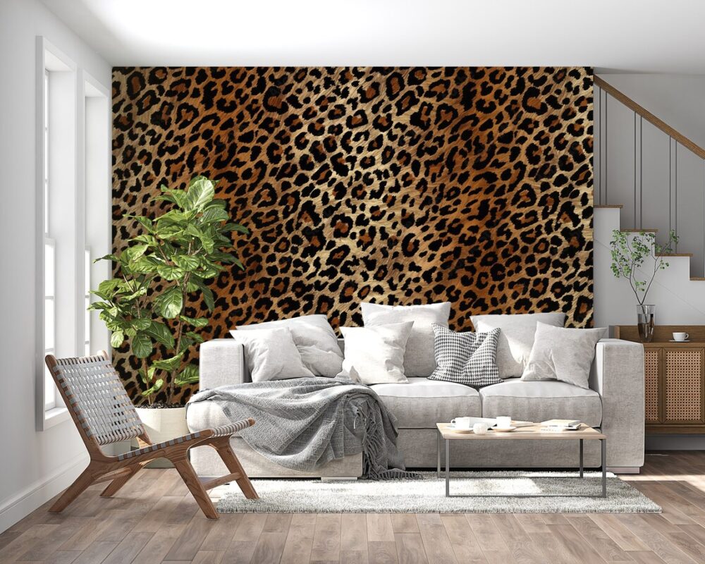 Exclusive Leopard Skin 3D Interior Wallpaper – Muros Wallpapers