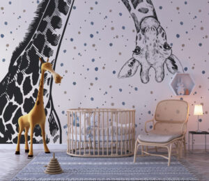 Giraffe Kids Room Wallpaper