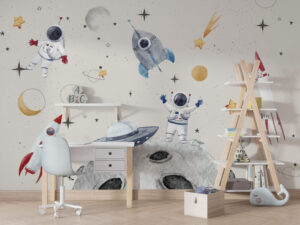 Space Party Wallpaper, Exclusive Wall Mural