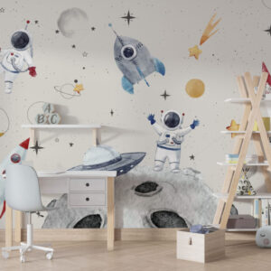 Space Party Wallpaper, Exclusive Wall Mural