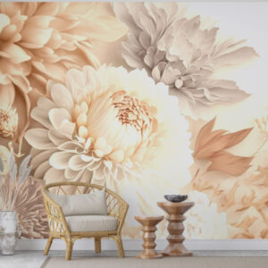 Bohemian Flowers Wallpaper, Exclusive Wall Mural