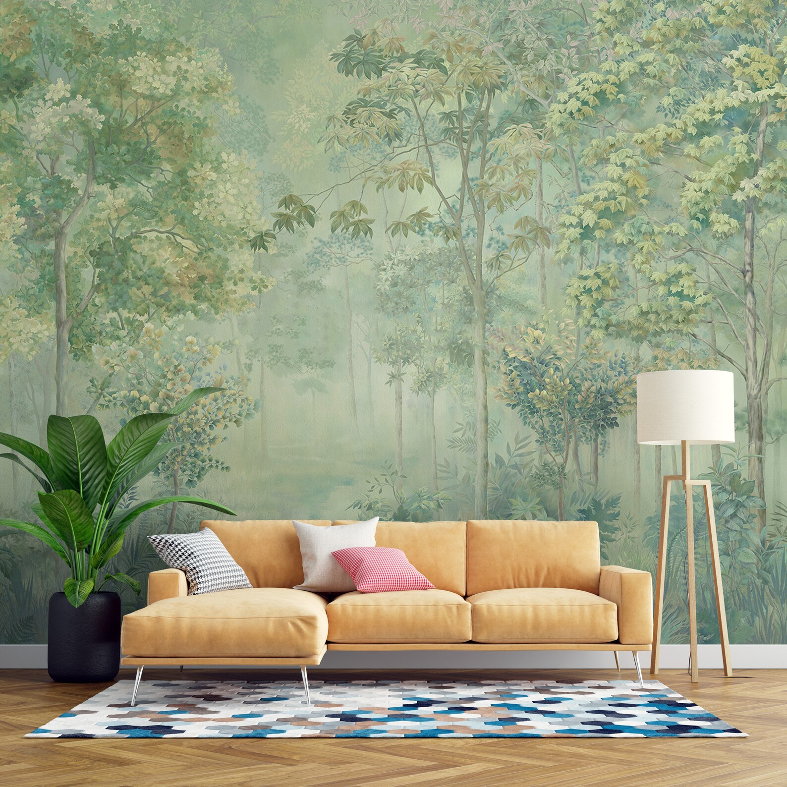 Hornbeam Forest Wallpaper, Tree Landscape Interior Wallpaper – Muros ...